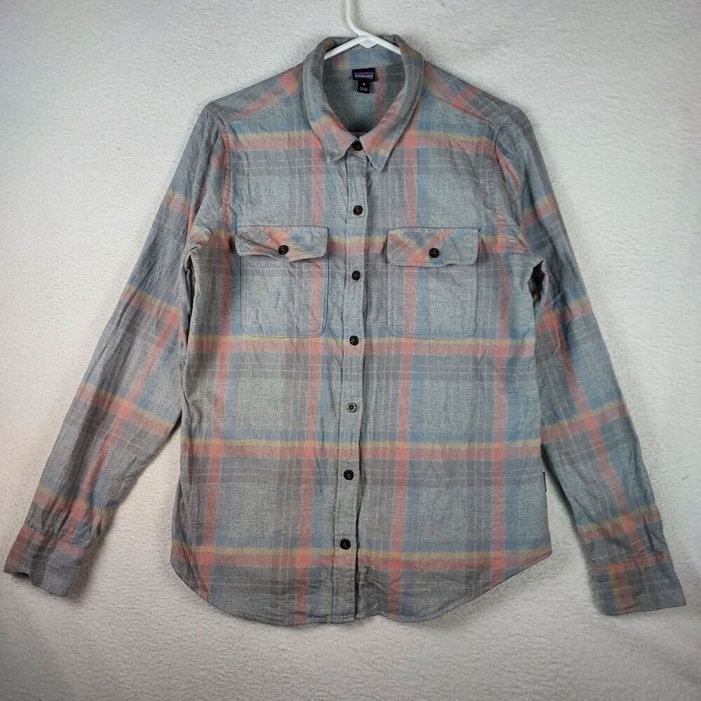 Patagonia Organic Cotton Plaid Flannel Shirt Women's Medium Button Front
